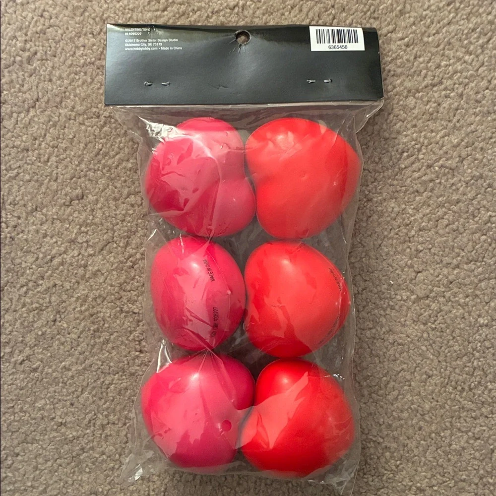 Valentine's Day Party Supplies - 264 Stickers & 6 Squishy Stress Hearts